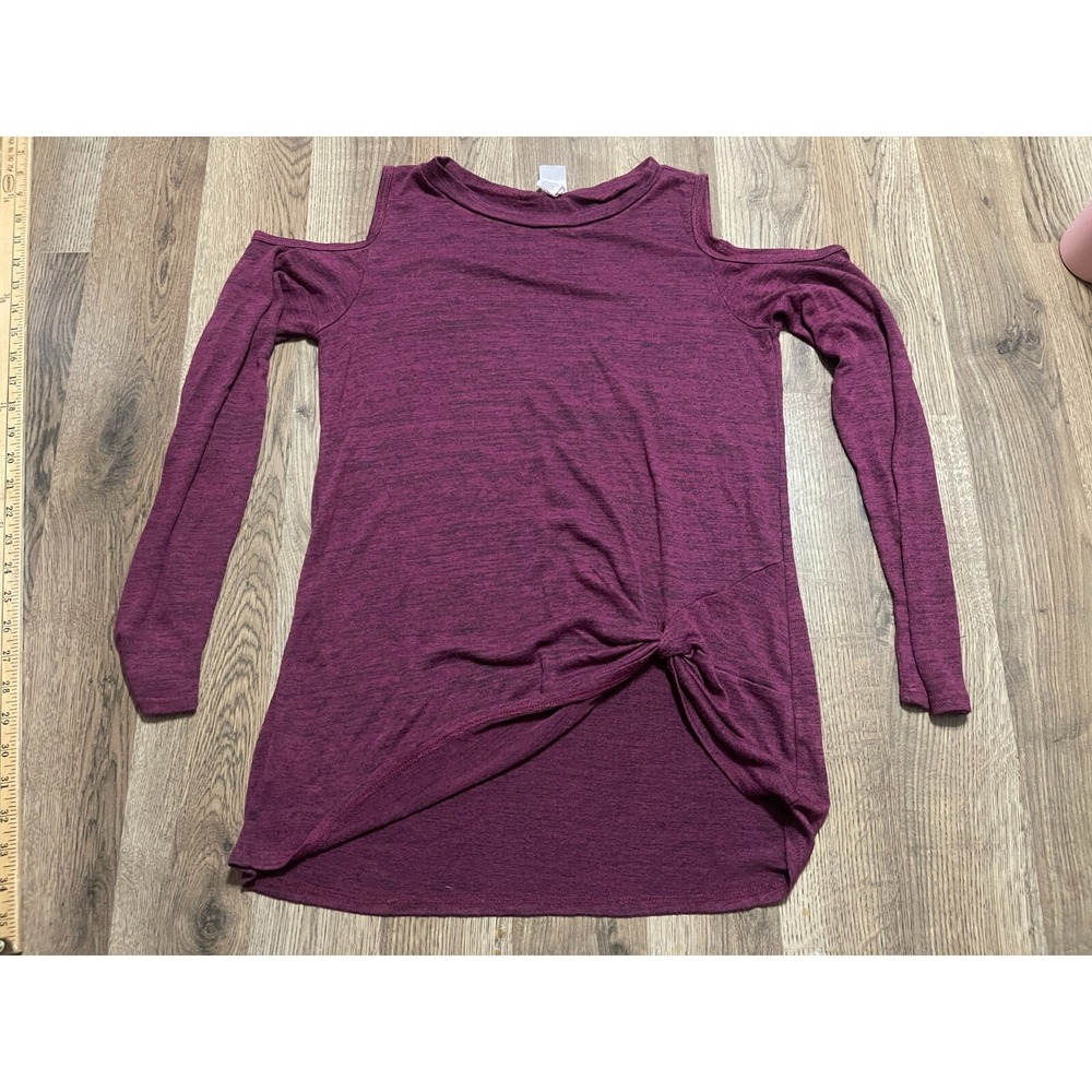 Brendas Shirt, Women's Size Small, Purple, Open Shoulder, Long Sleeve